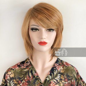 10" Side Part Ash Blonde Bob Wig with Bangs | Tania